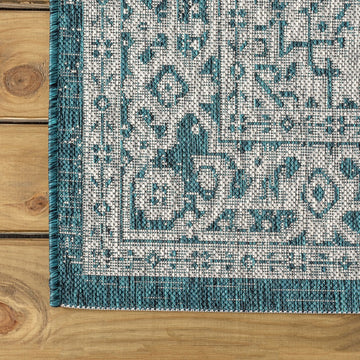 Sinjuri Medallion Textured Weave Indoor/outdoor Area Rug